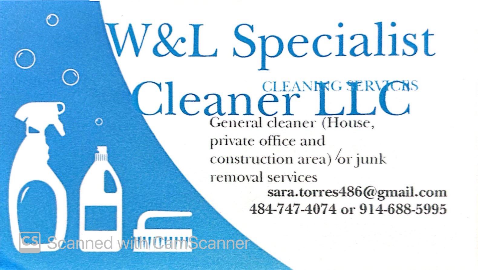 W & L specialist general cleaner LLC logo