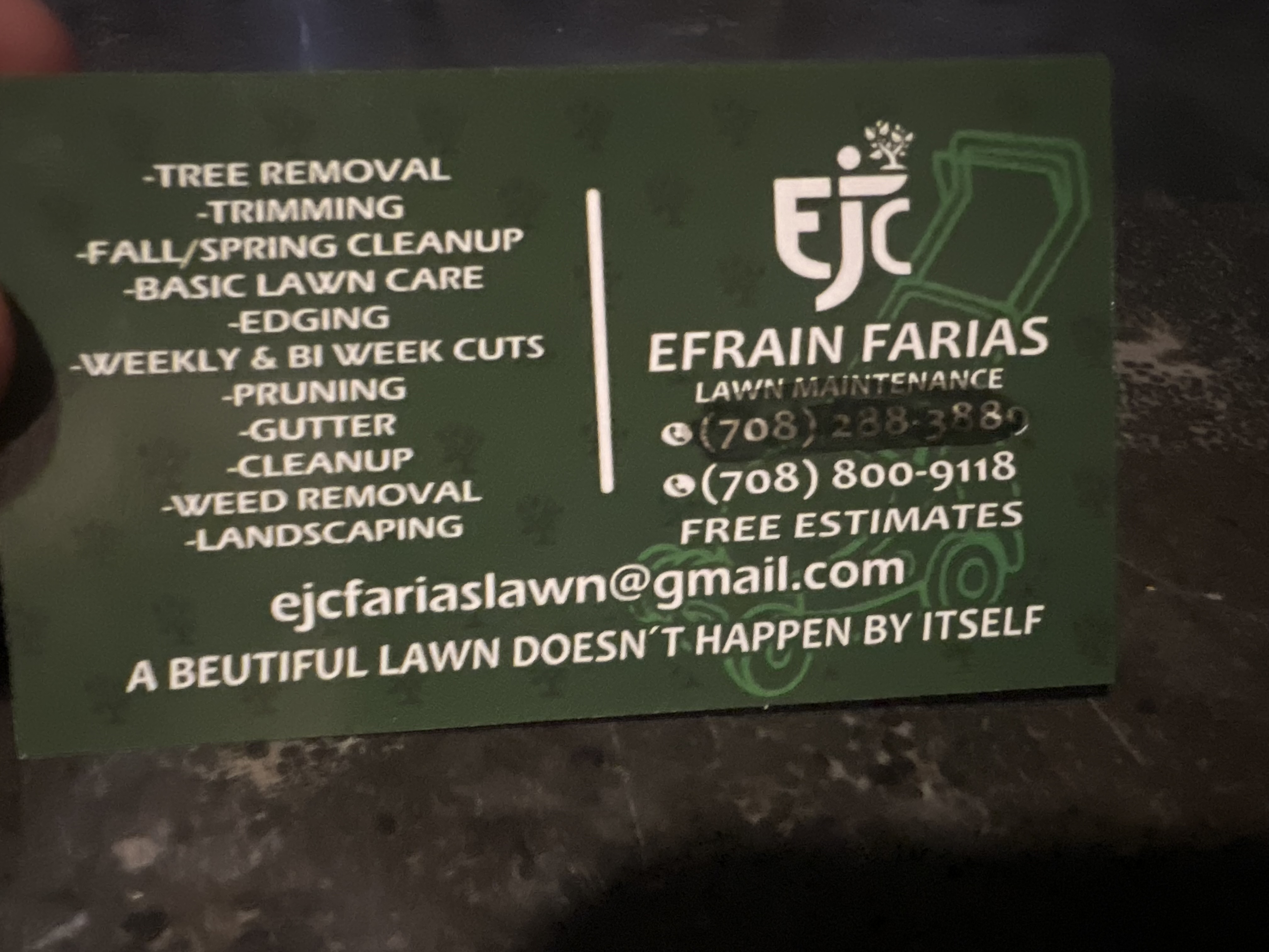 Ejc lawn maintenance logo