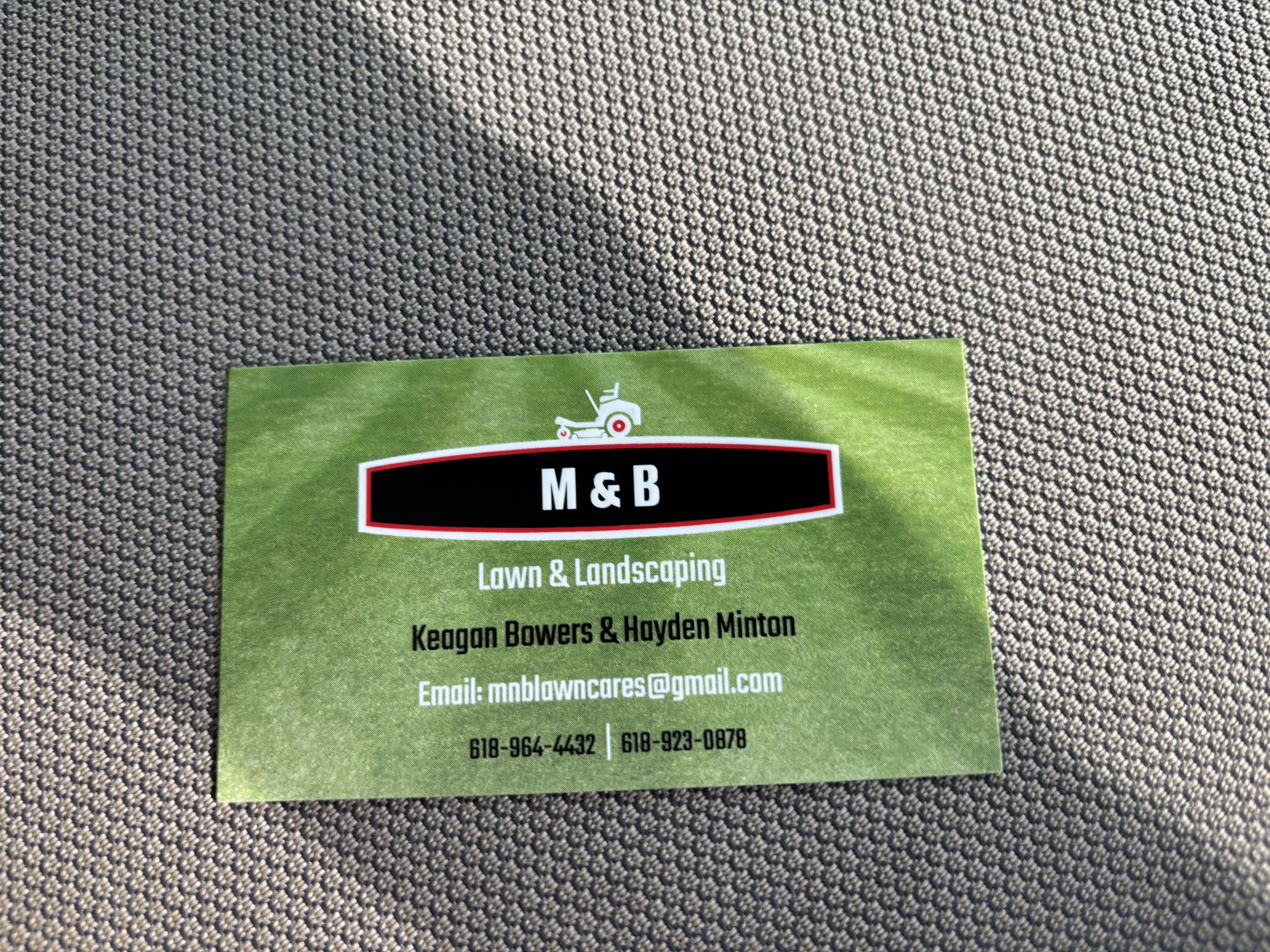 M & B lawn and landscaping logo