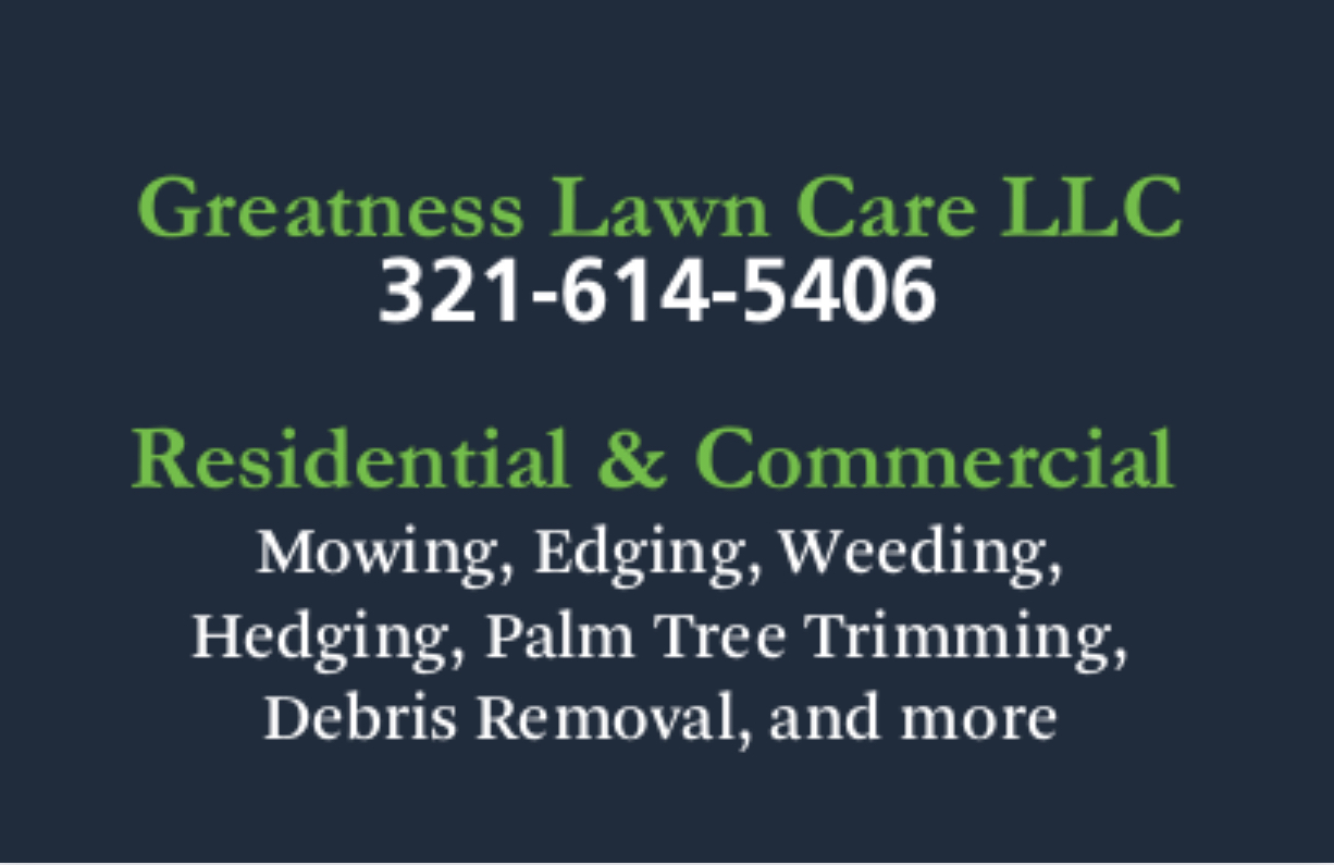 Greatness lawn care logo