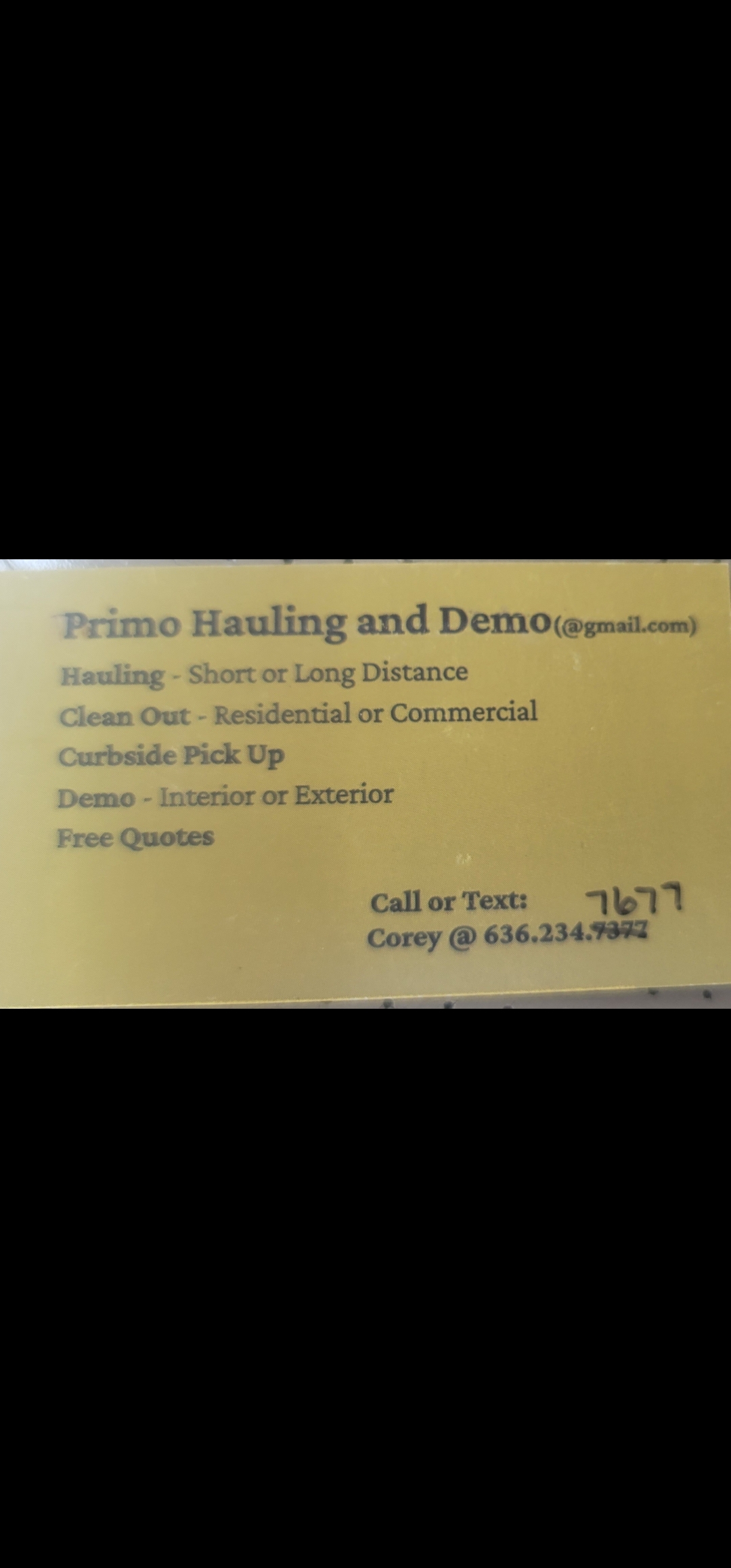 Primo hauling & demo llc logo