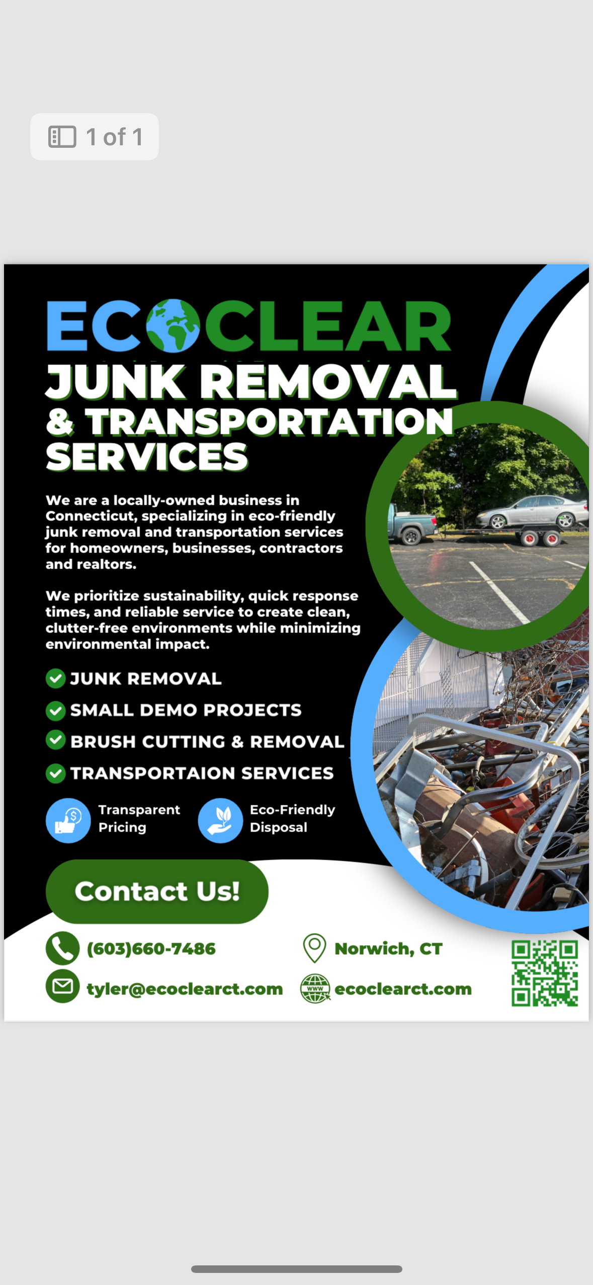 Logo for EcoClear Junk Removal & Transportation