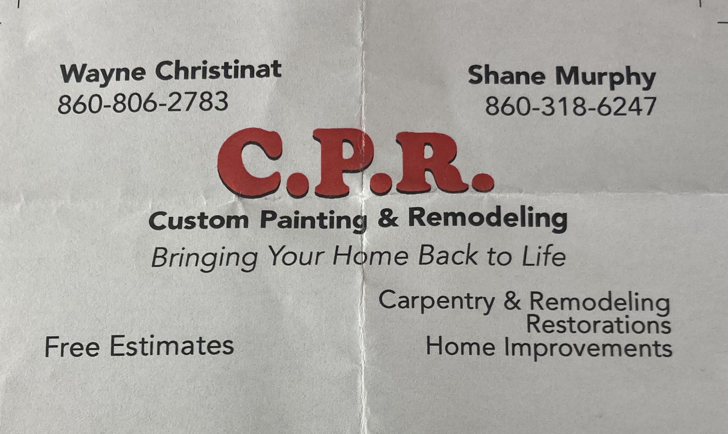 Cpr painting and remodeling logo