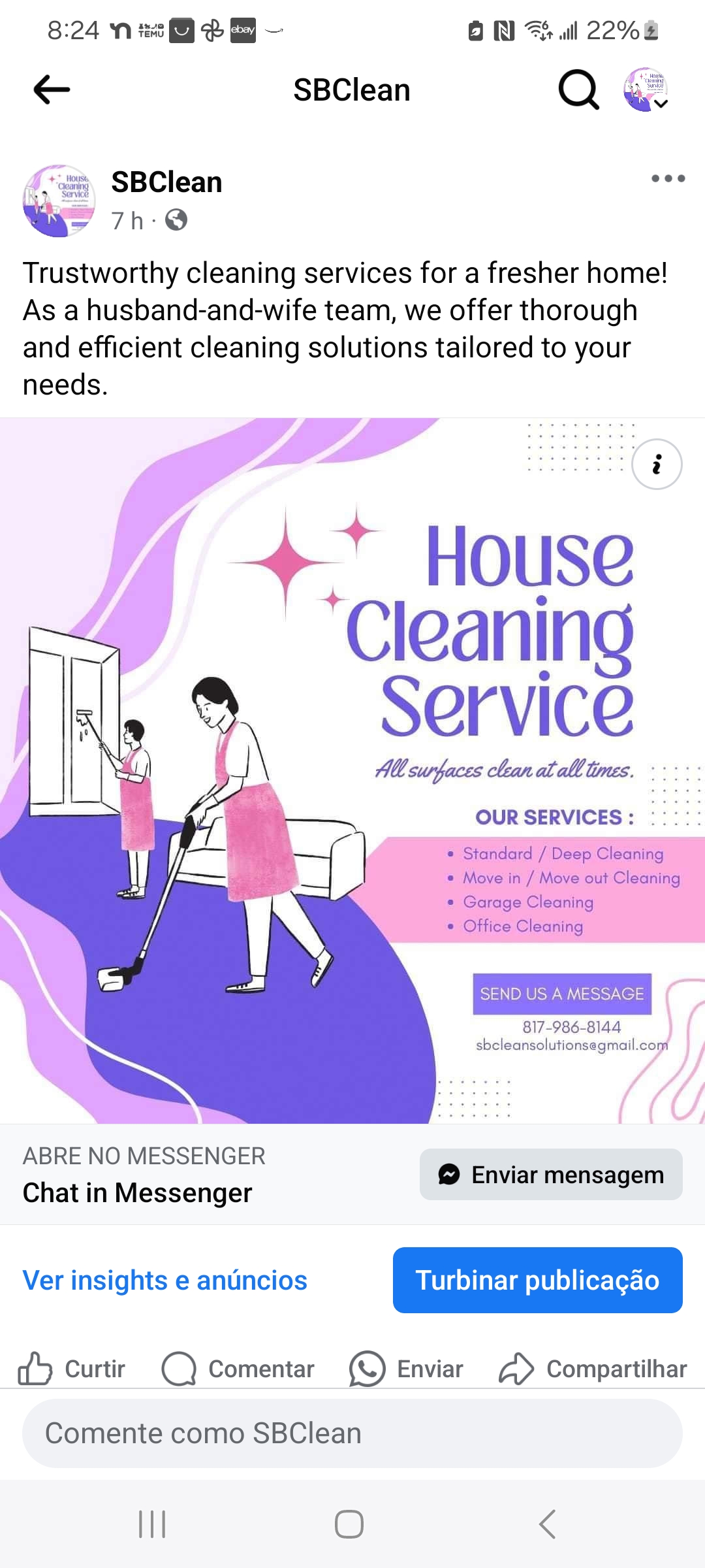 SBClean home solutions logo