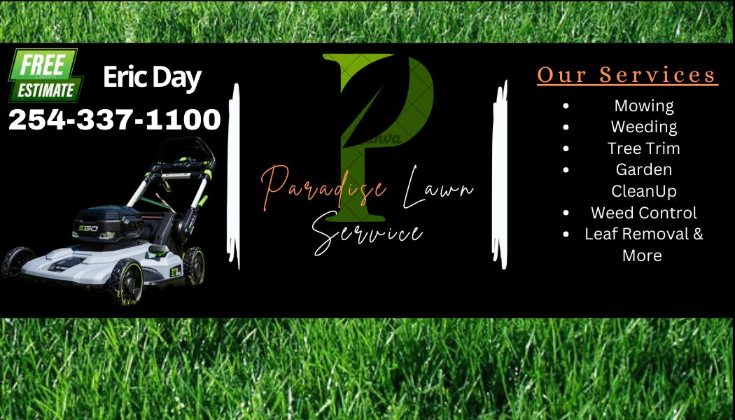 Paradise lawn service logo