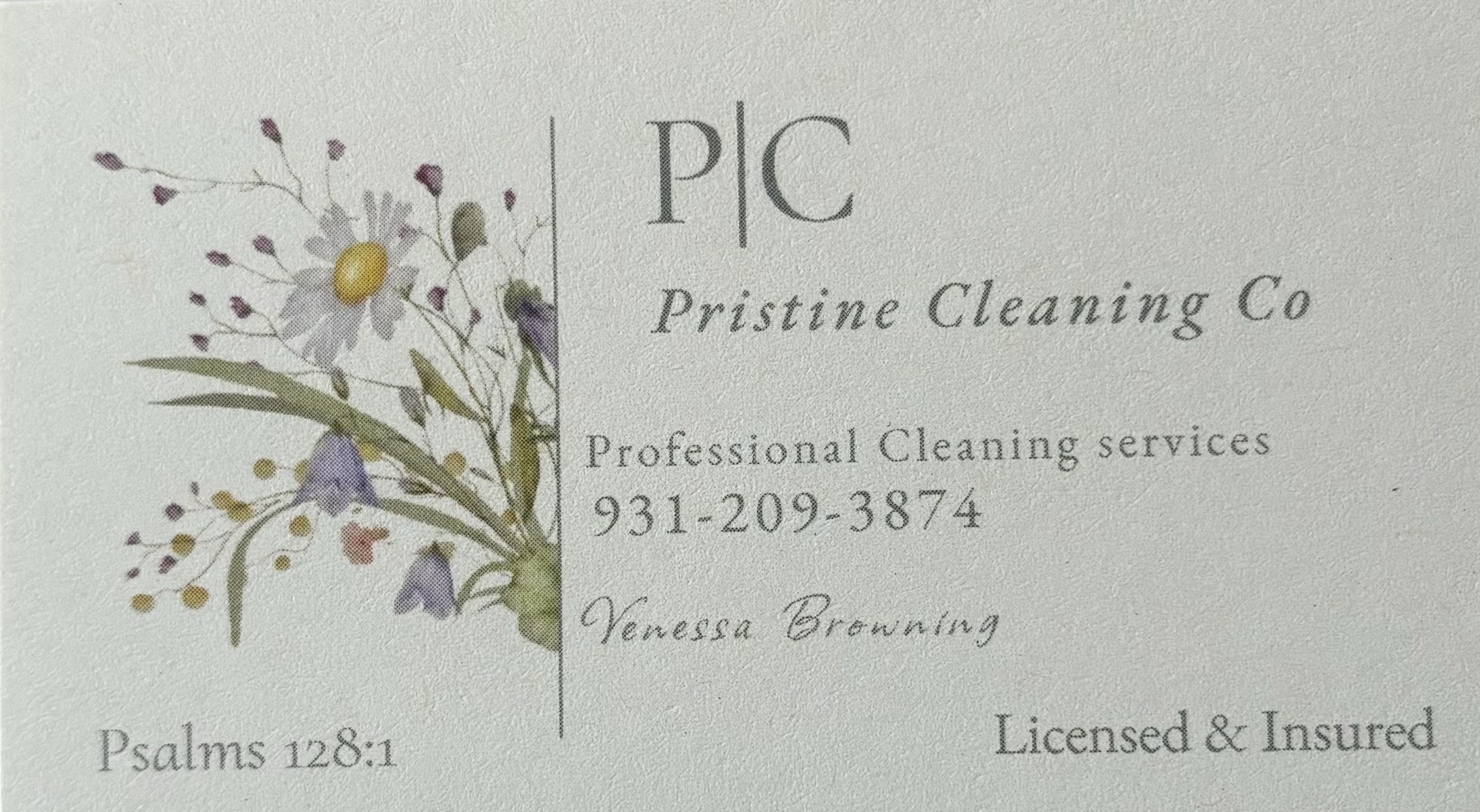 Pristine Cleaning Co logo