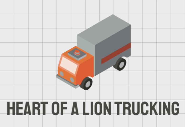 Heart of a lion trucking logo