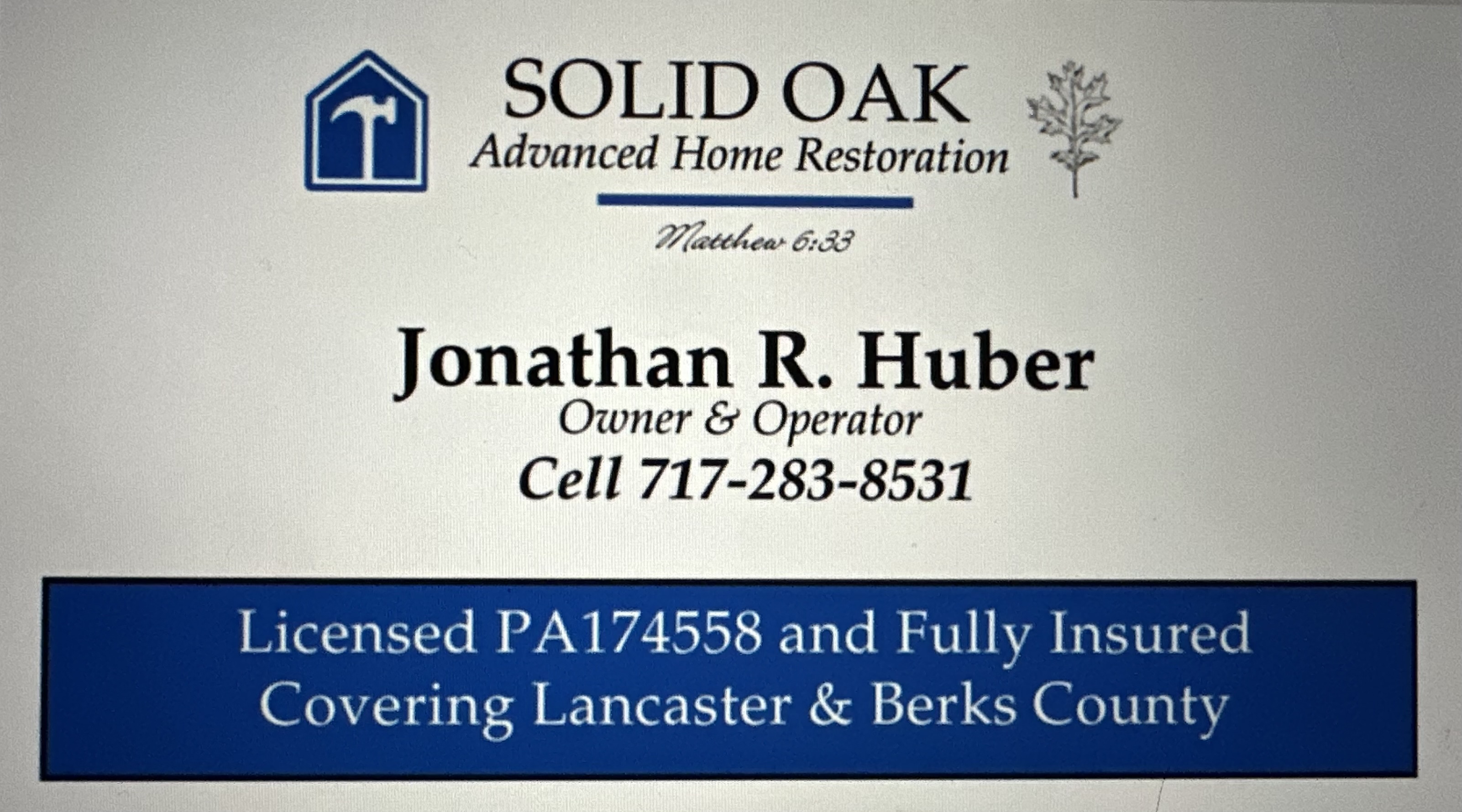 Solid Oak Advanced Restoration logo
