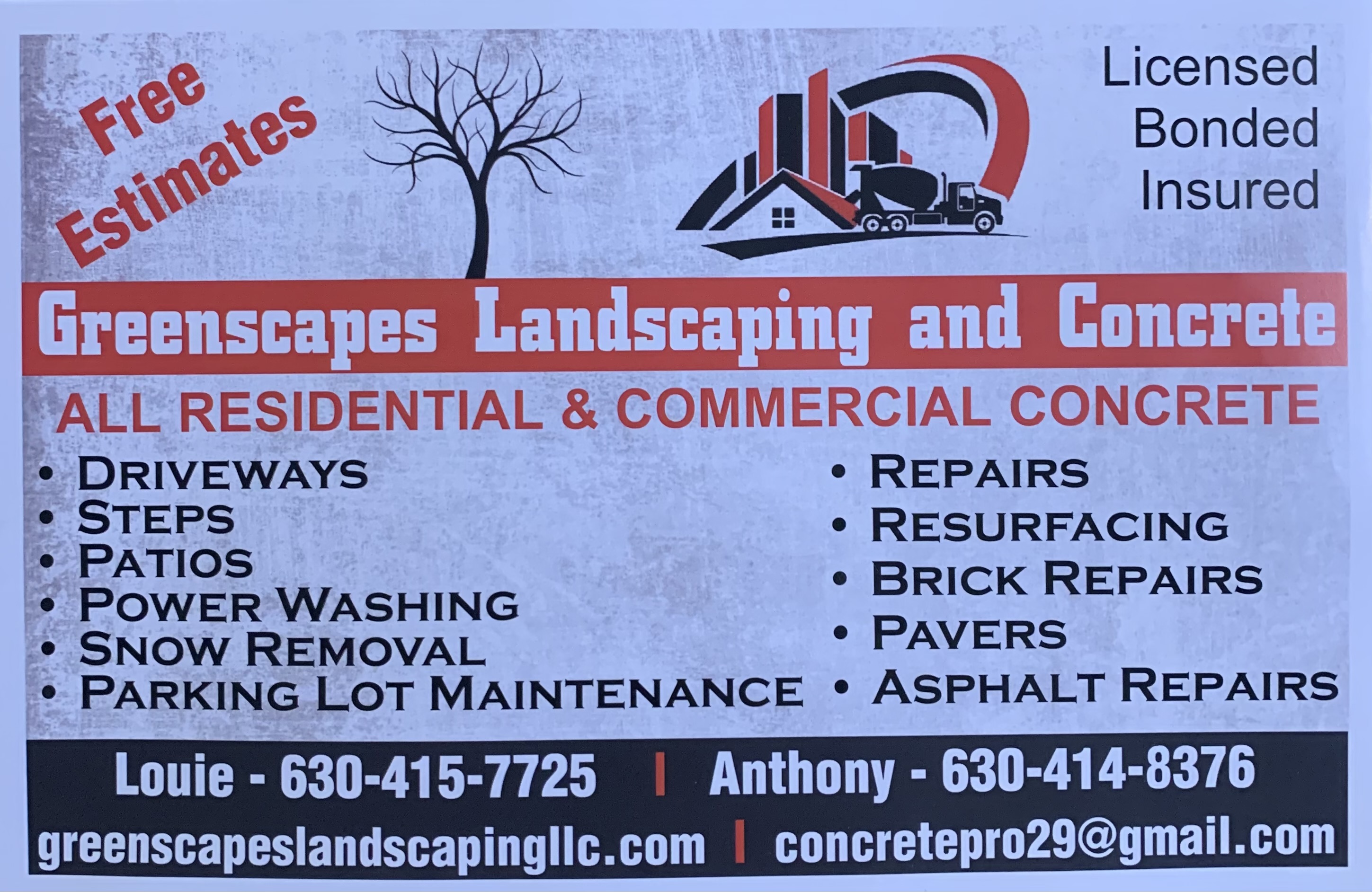 Greenscapes landscaping and concrete logo