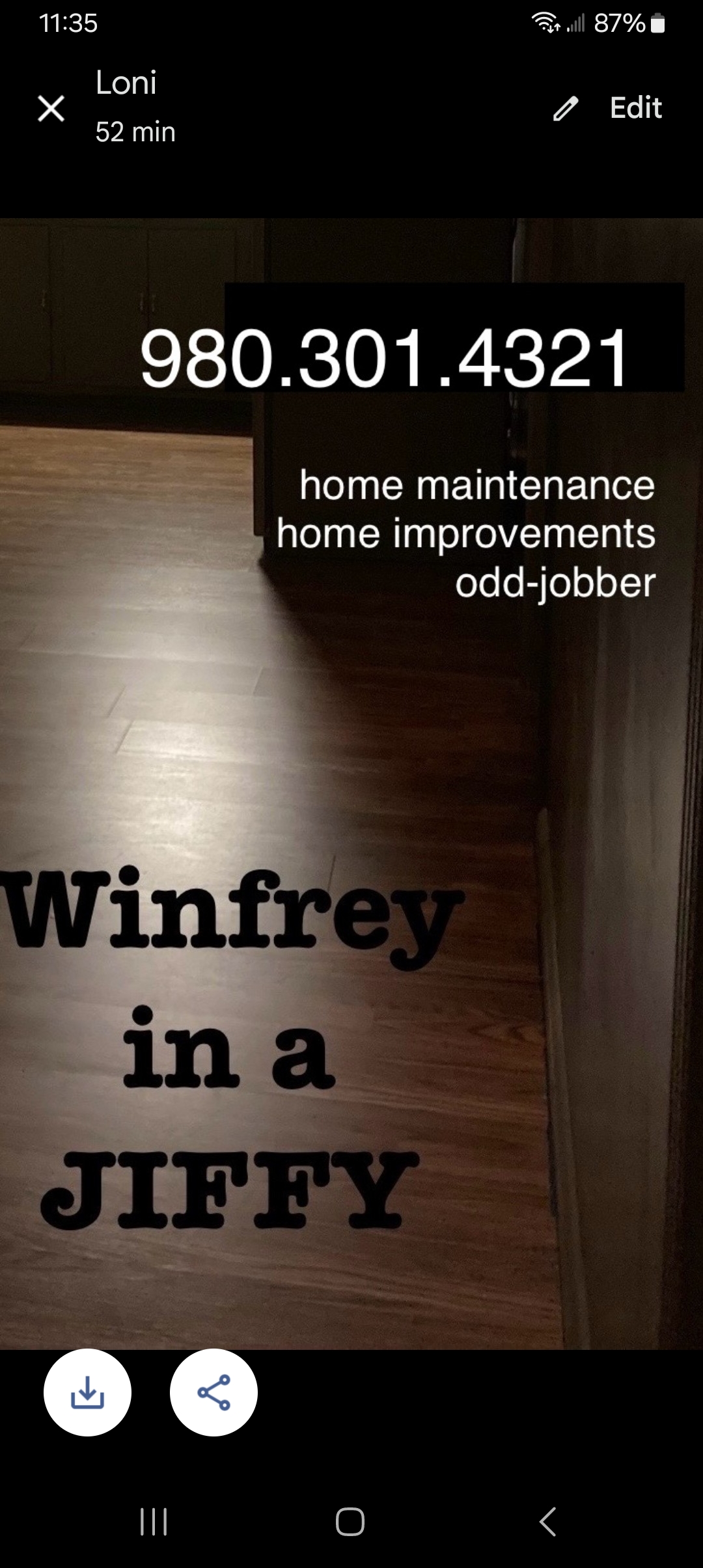 Winfrey in a jiffy logo