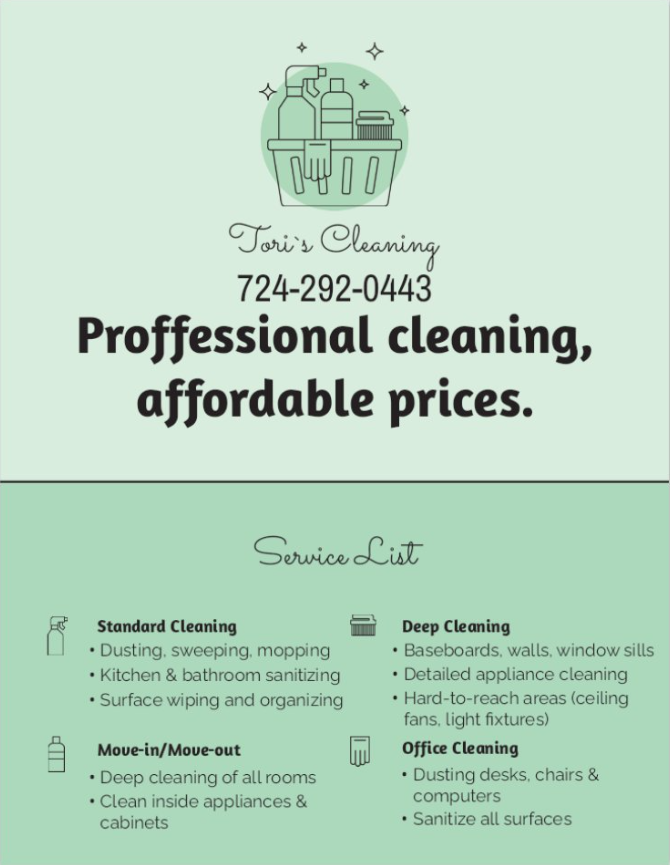 Tori's Cleaning logo