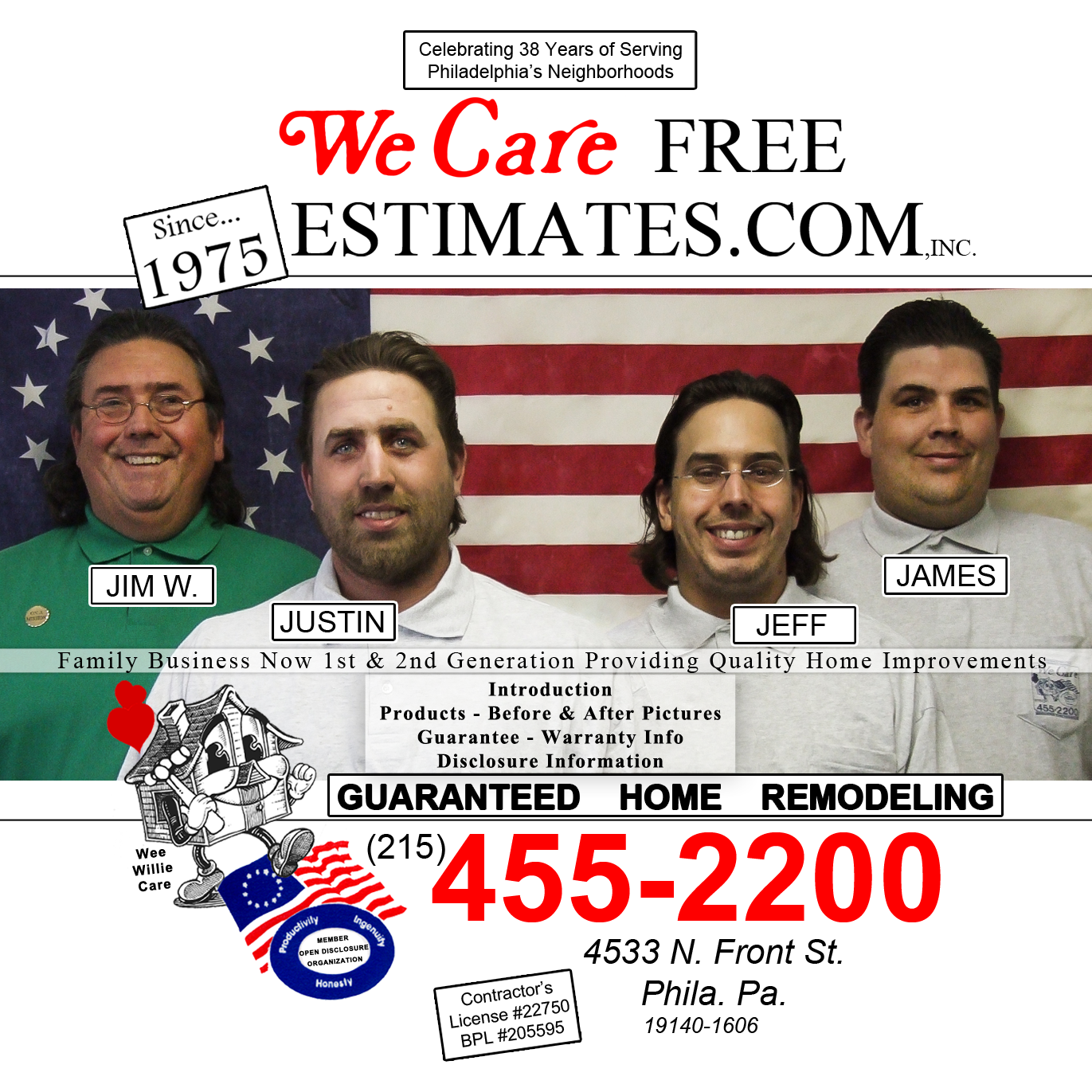 Logo for We Care Free Estimates.com Inc