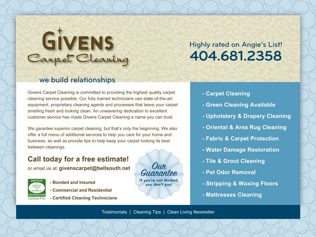 Logo for Givens Carpet Cleaning
