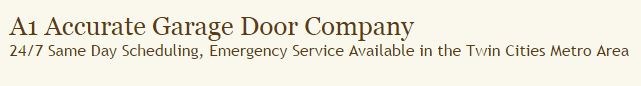 Logo for A1 Accurate Garage Door Co