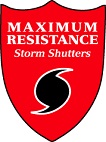 MAXIMUM RESISTANCE STORM SHUTTERS logo