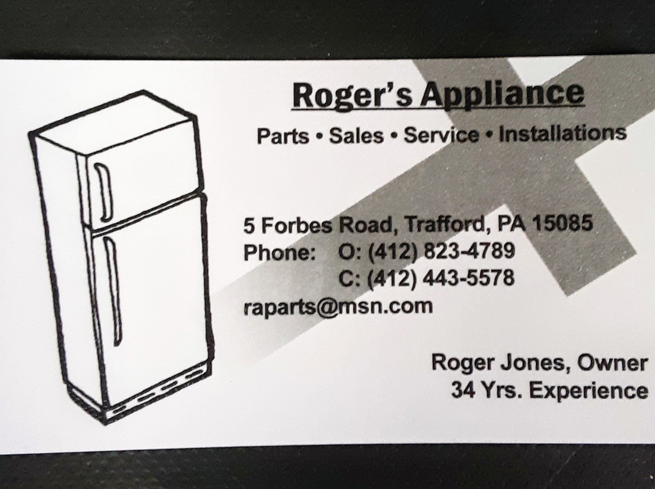 Logo for Roger's Appliance Parts