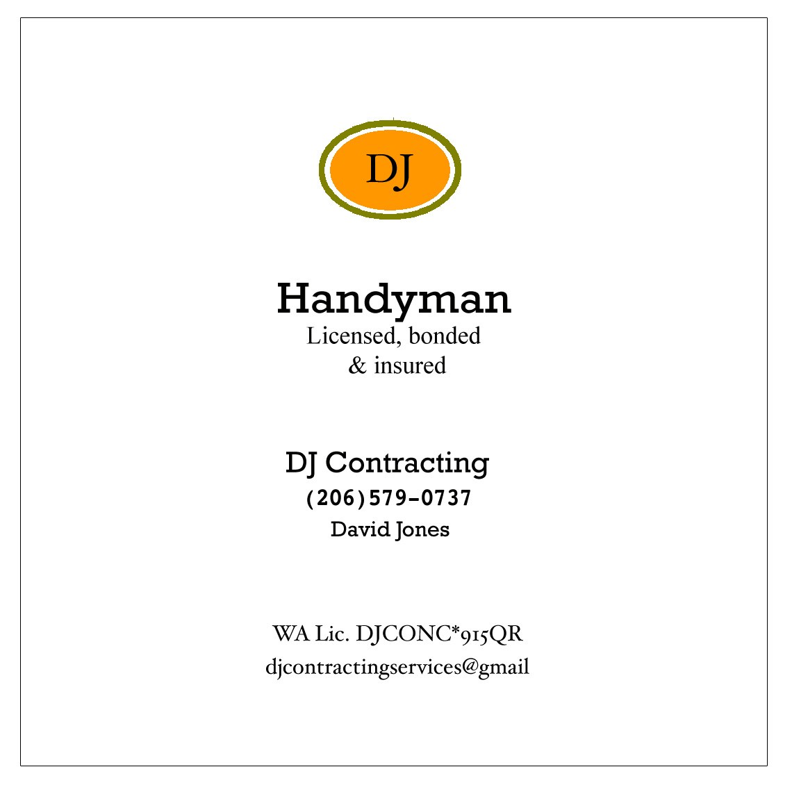 Logo for DJ Contracting Services