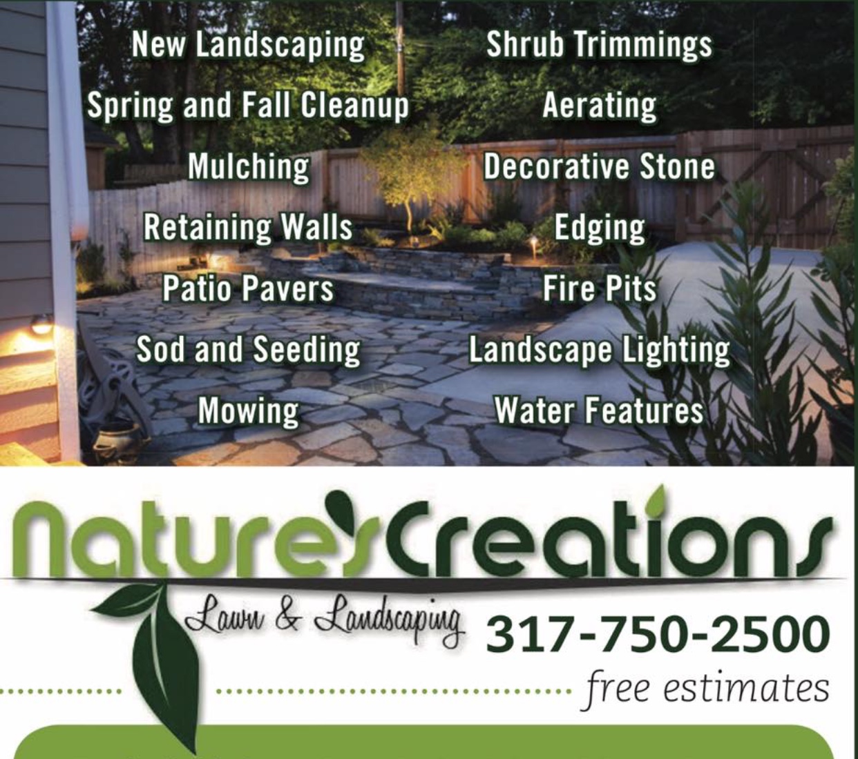 Logo for Nature's Creations Lawn & Landscaping
