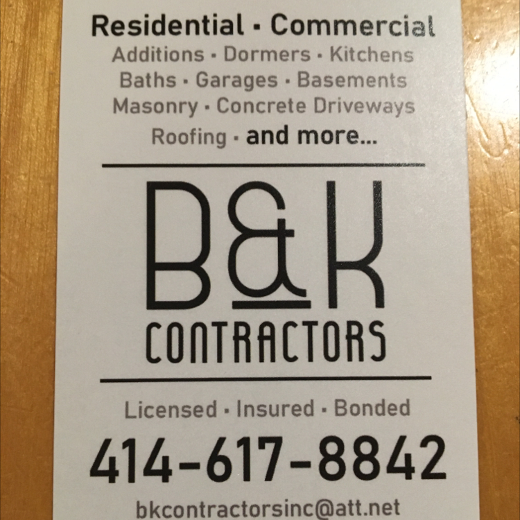 Logo for B & K Contractors