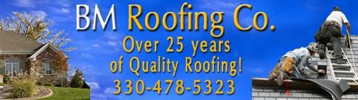 Logo for BM Roofing Co