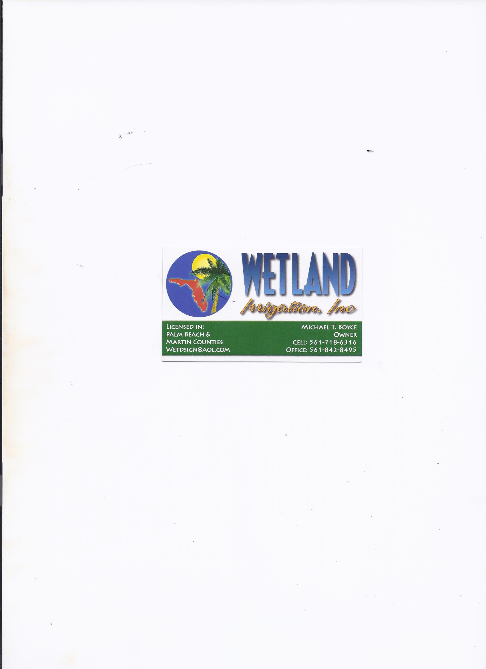 WETLAND DESIGNS IRRIGATION logo