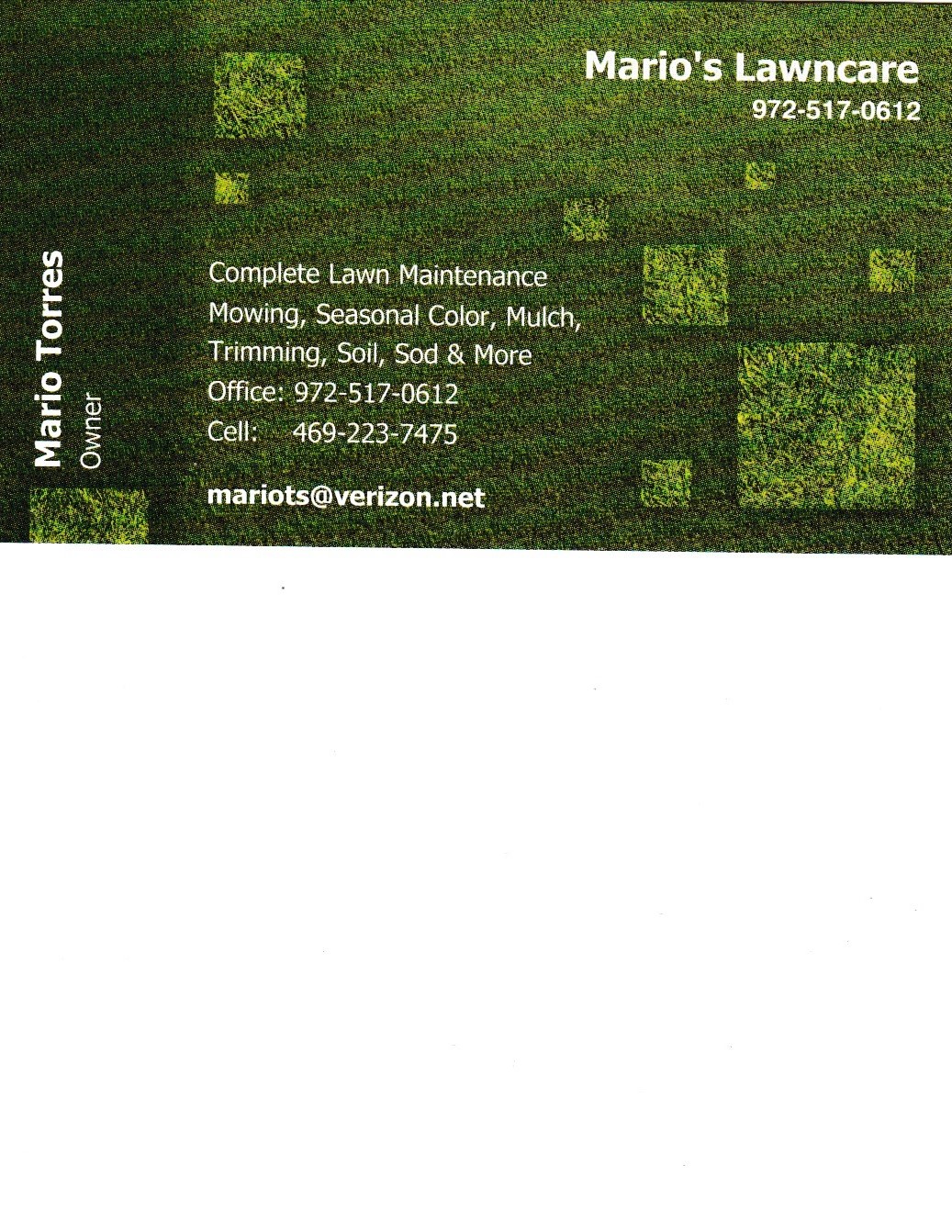 Marios Lawn Care logo