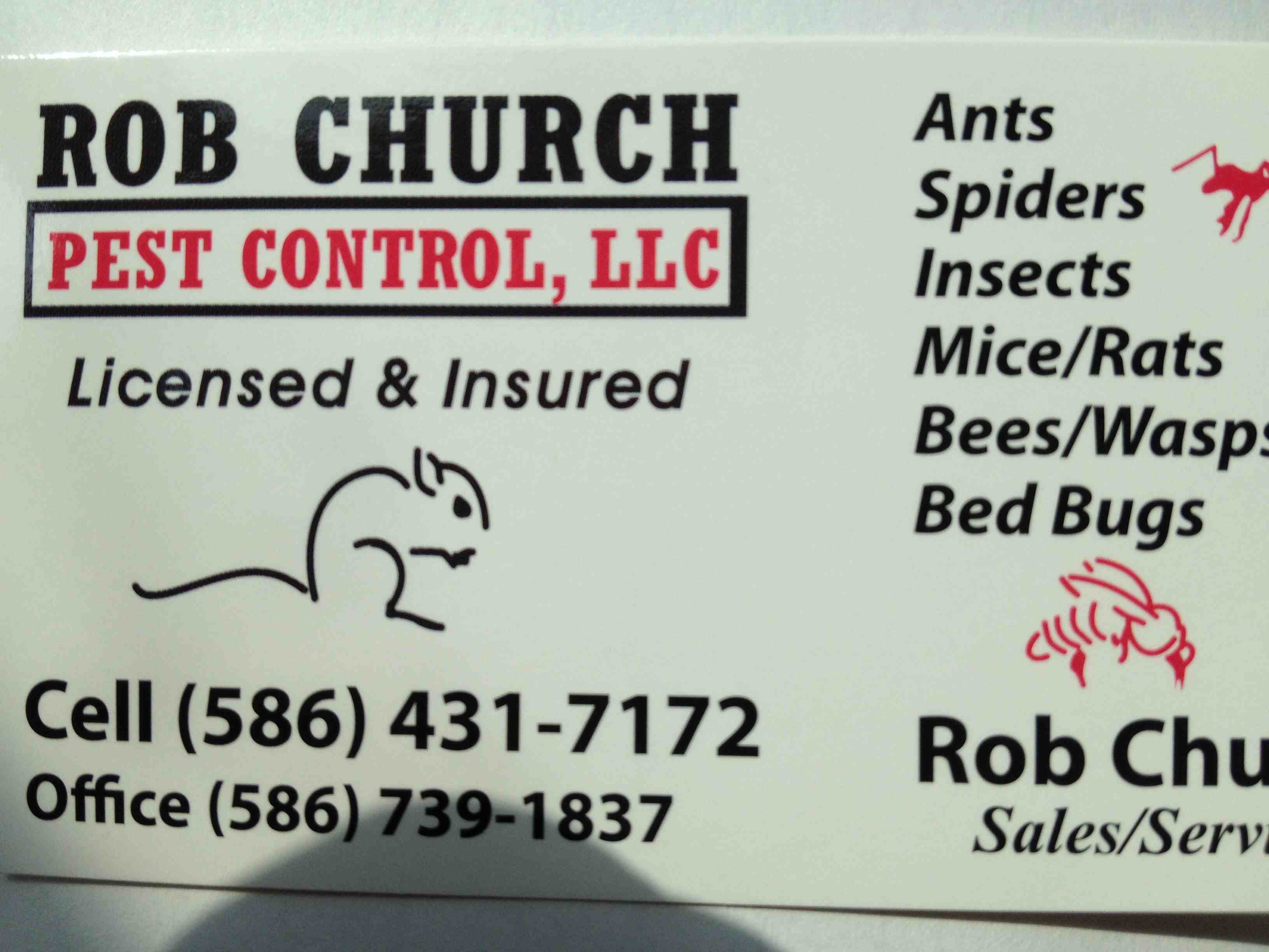 Logo for Rob Church Pest Control LLC