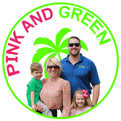 Pink & Green Lawn Care & Landscaping logo