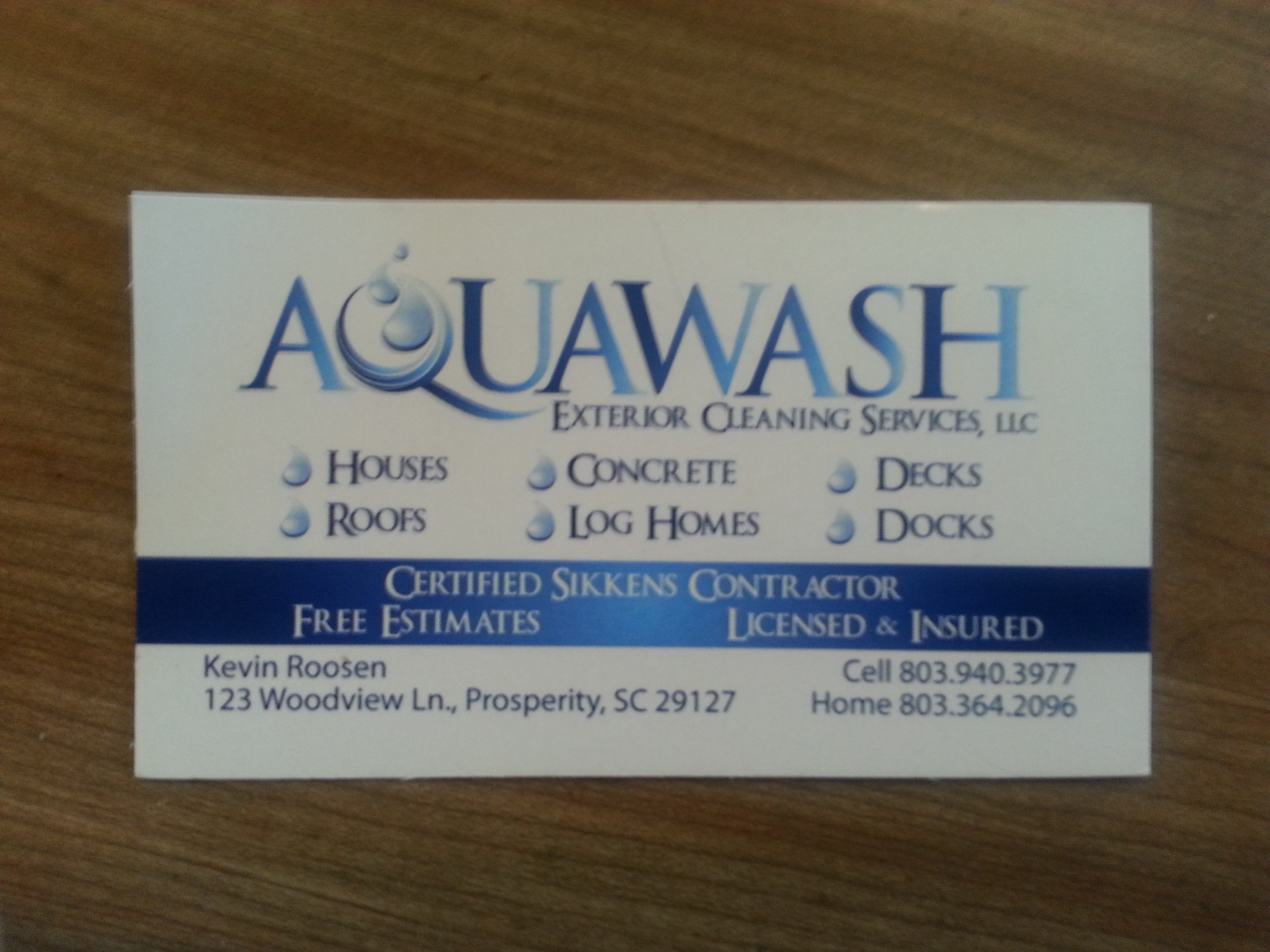 Logo for AQUAWASH Exterior Cleaning Services