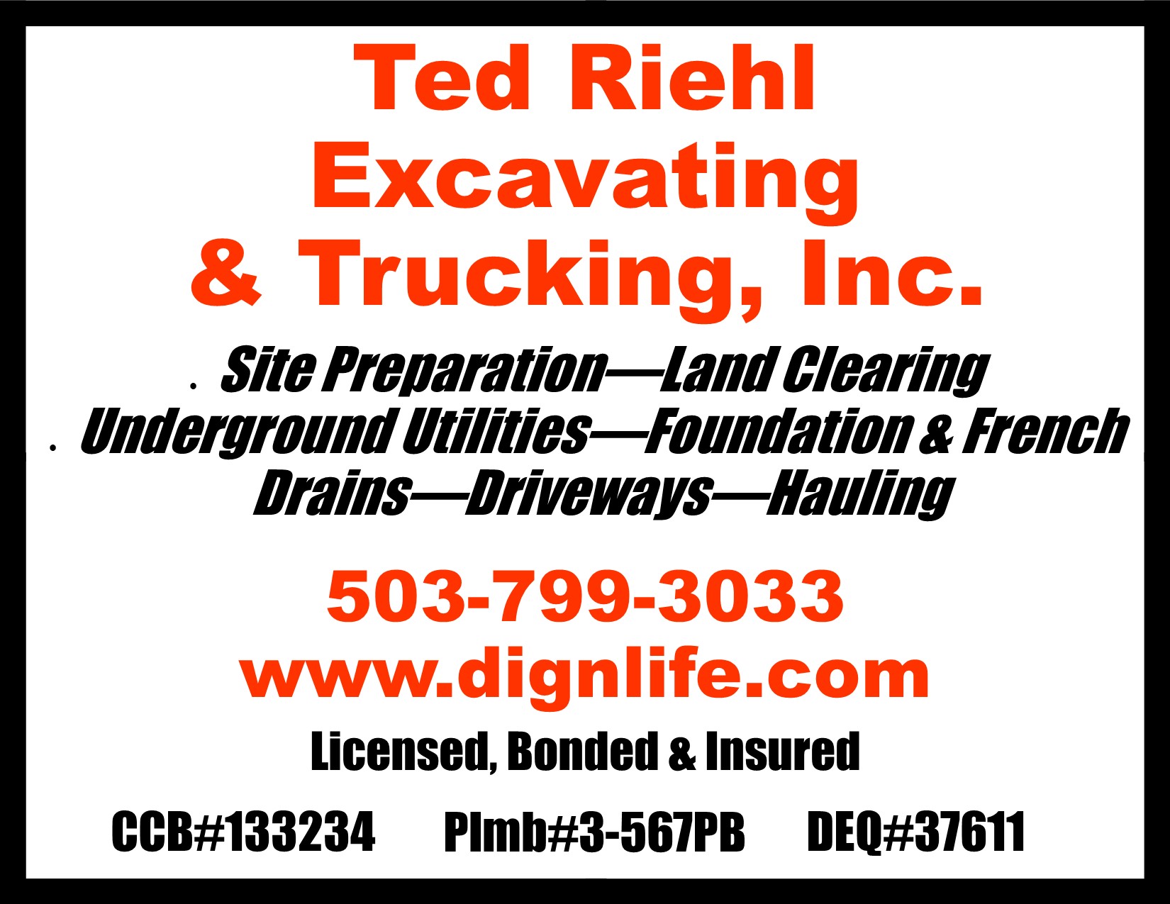 TED RIEHL EXCAVATING & INC logo