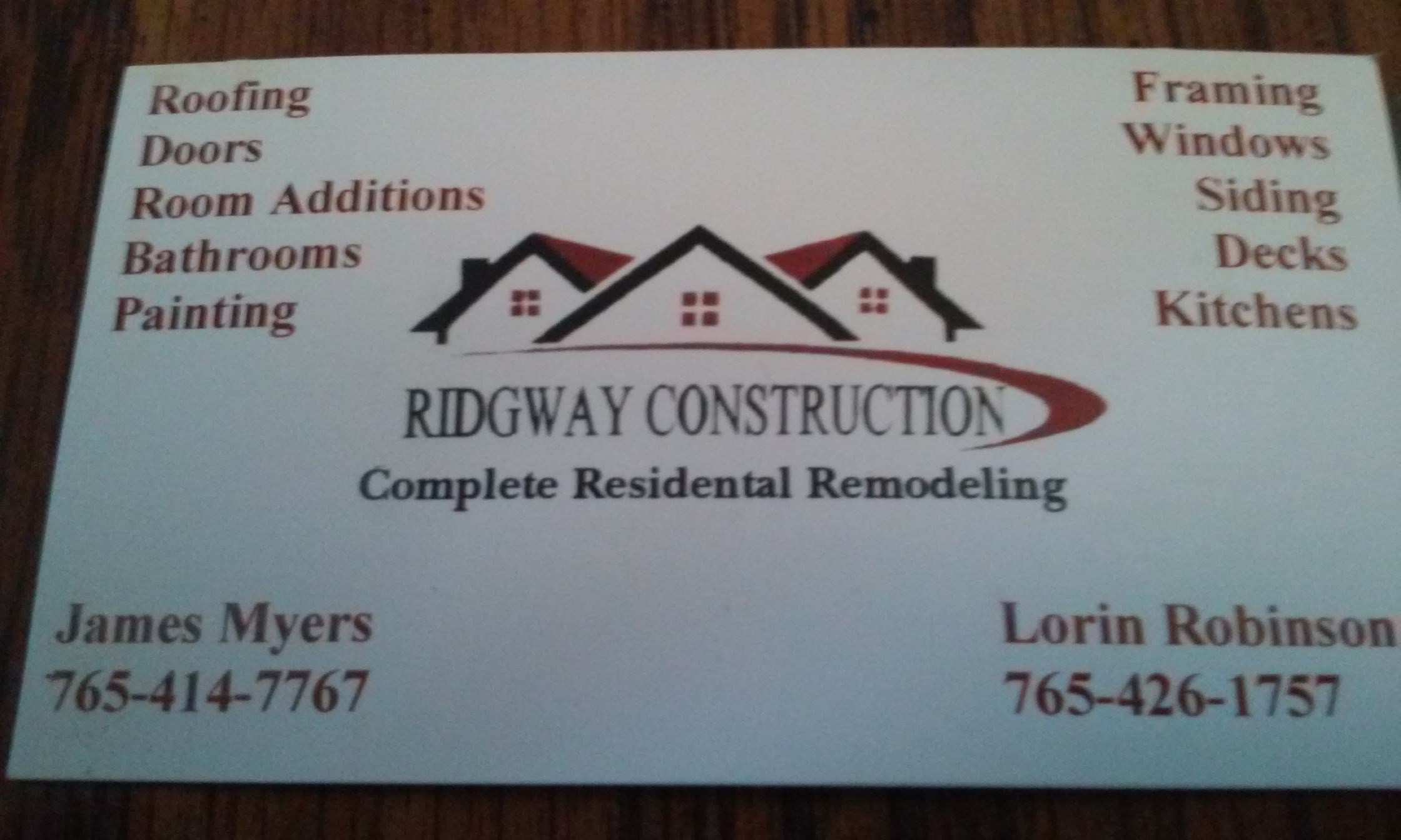 Logo for Ridgway Construction Co