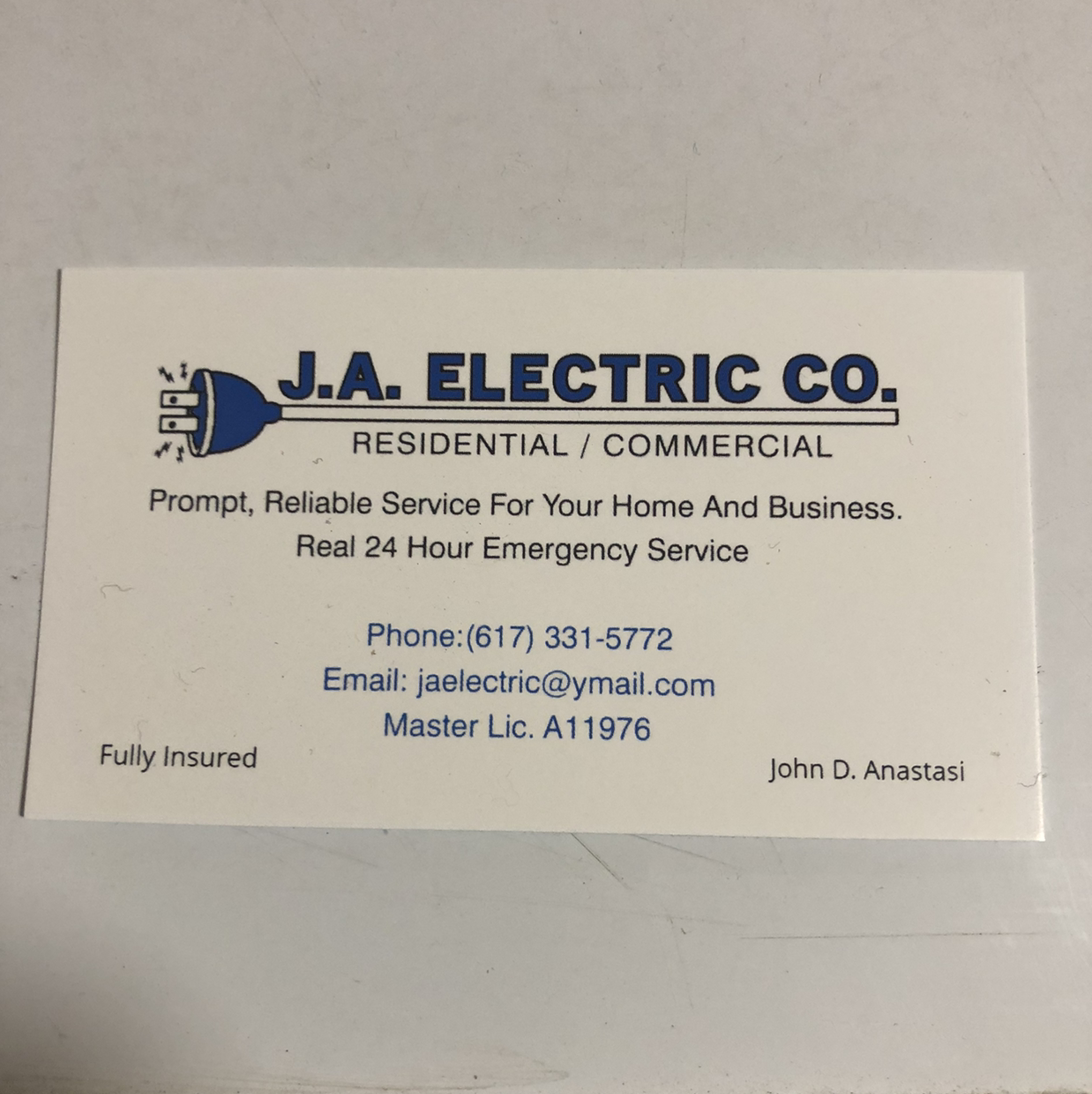 J A Electric Co logo