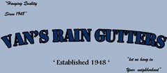 VAN'S RAIN GUTTERS logo