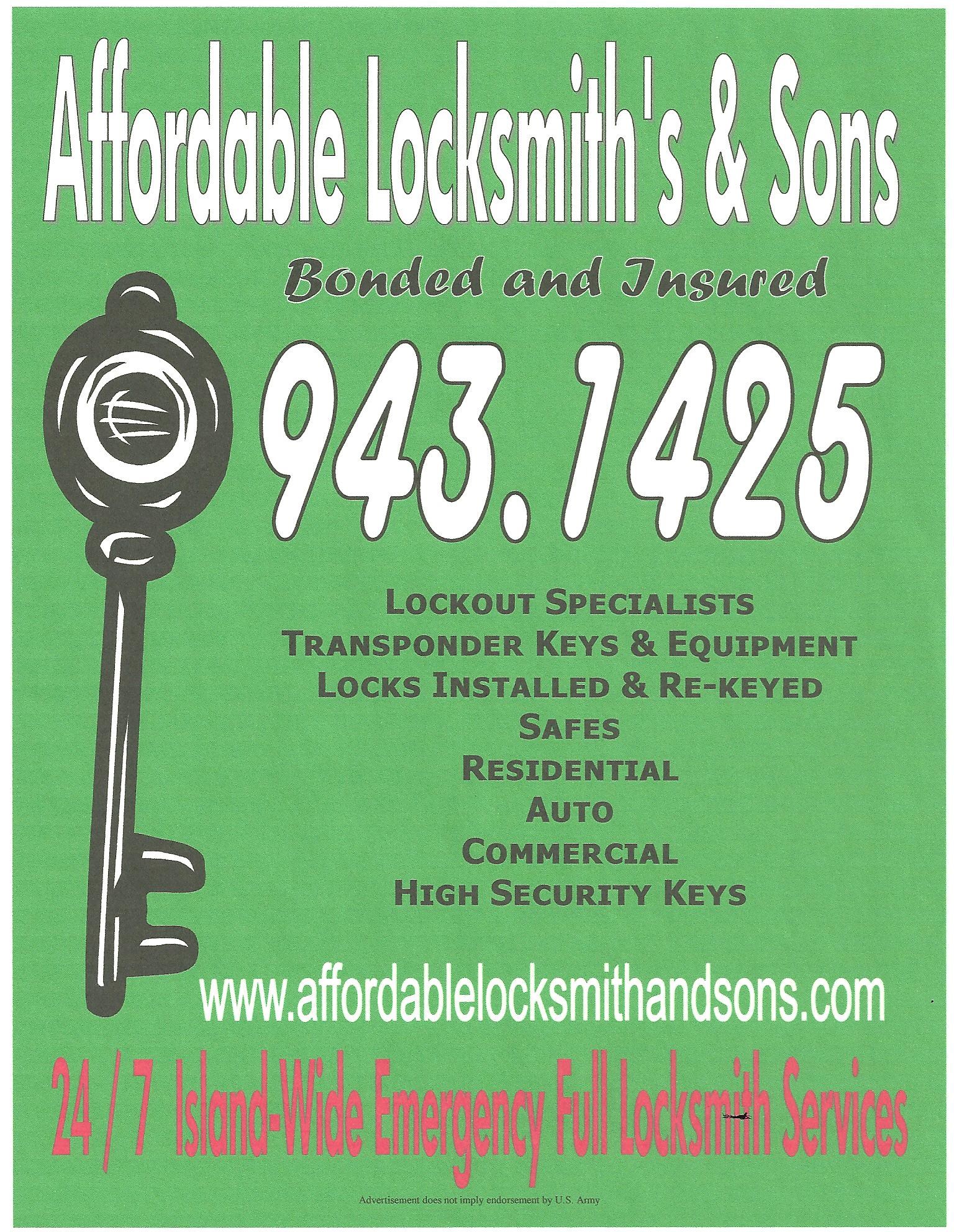 Logo for AFFORDABLE LOCKSMITH AND SON LLC