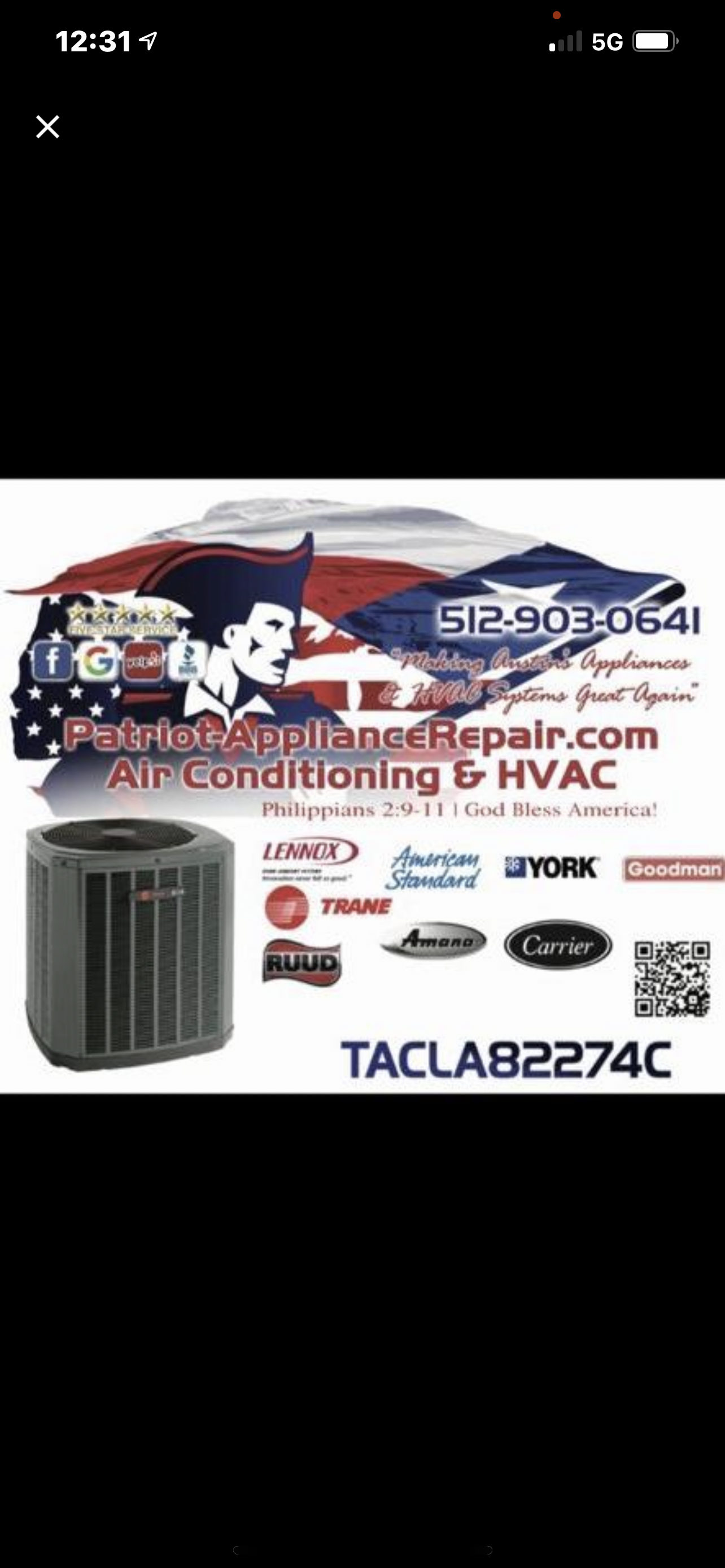 Logo for Patriot Appliance and Air Conditioning Repair Services