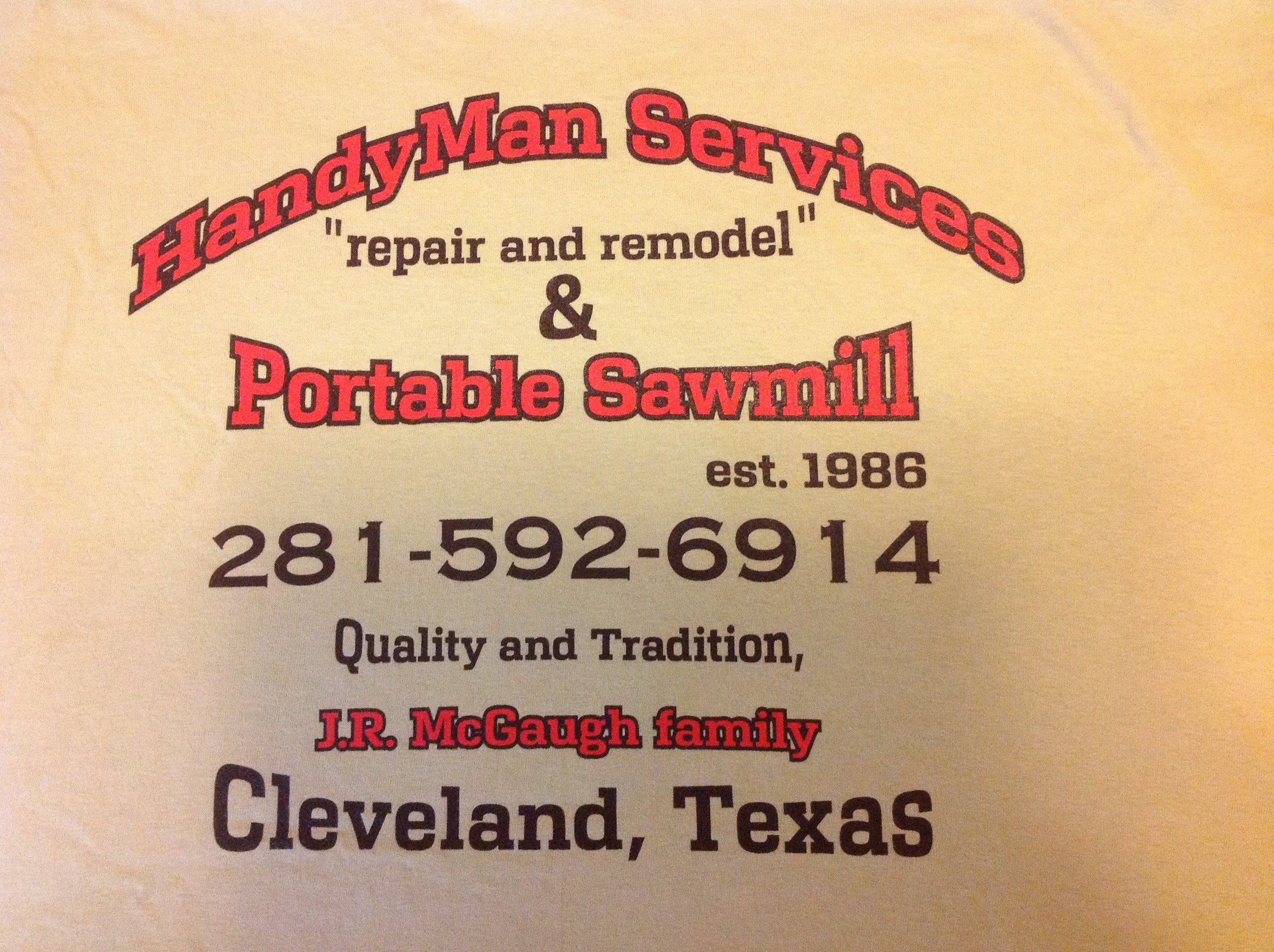 John Ray McGaugh Handyman Services logo