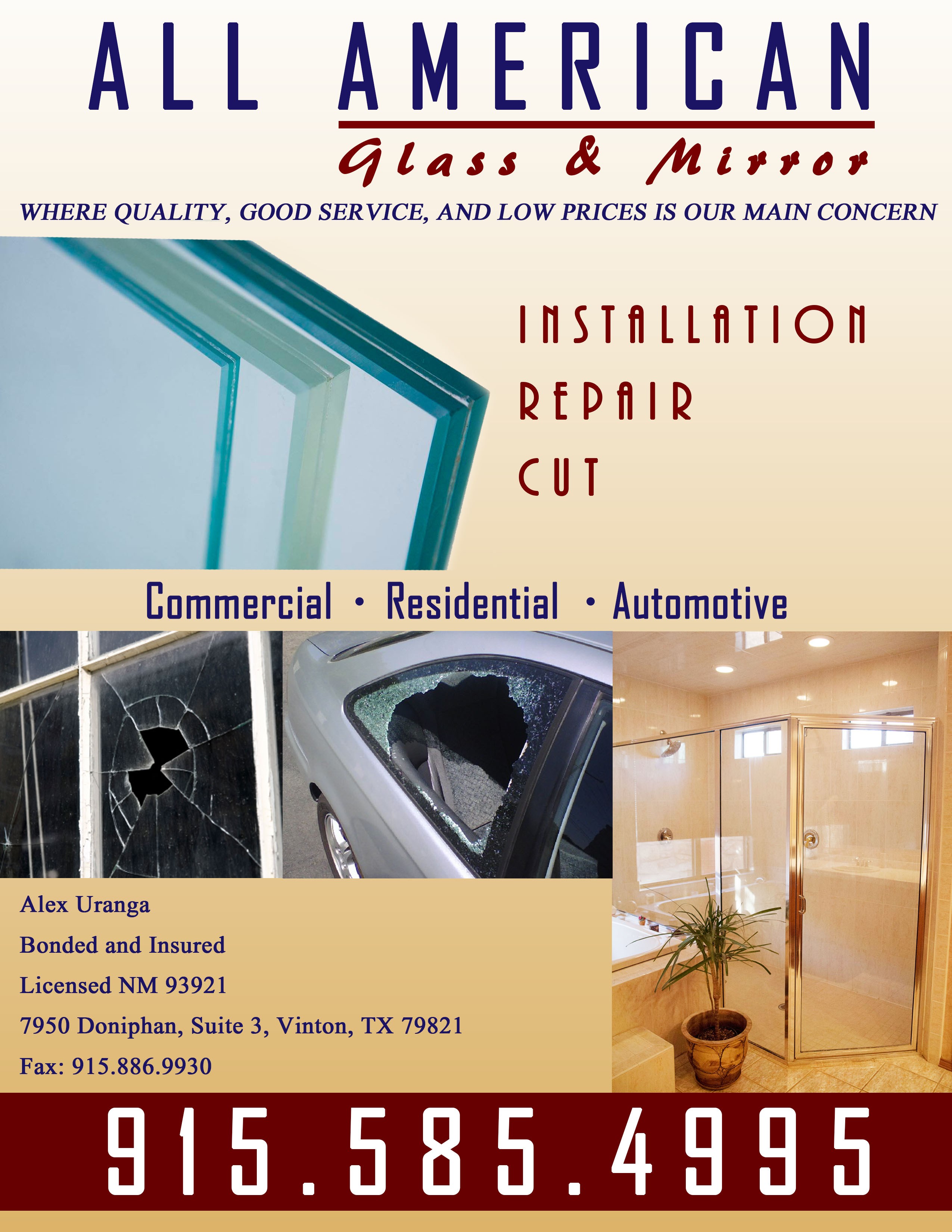 Avatar for ALL AMERICAN GLASS & MIRROR