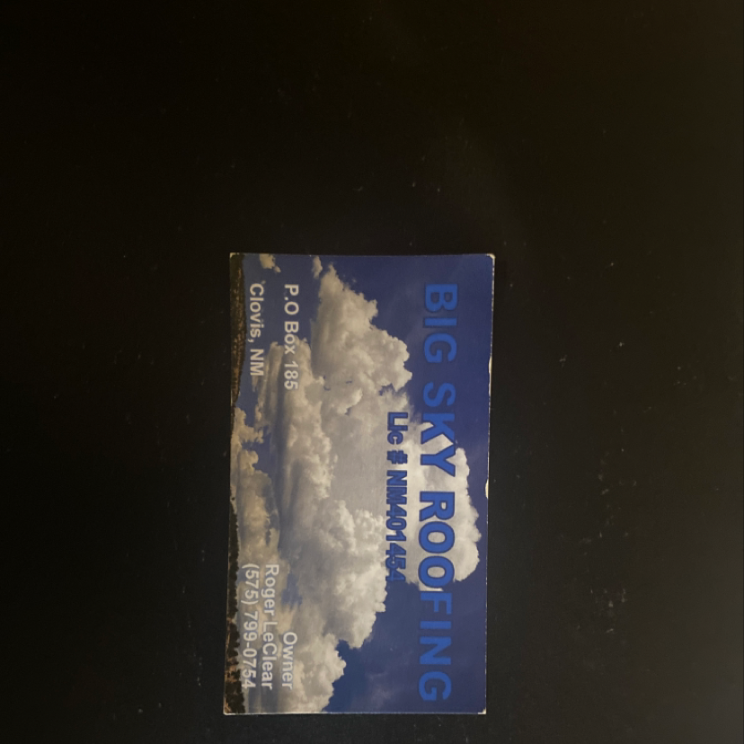BIG SKY ROOFING logo