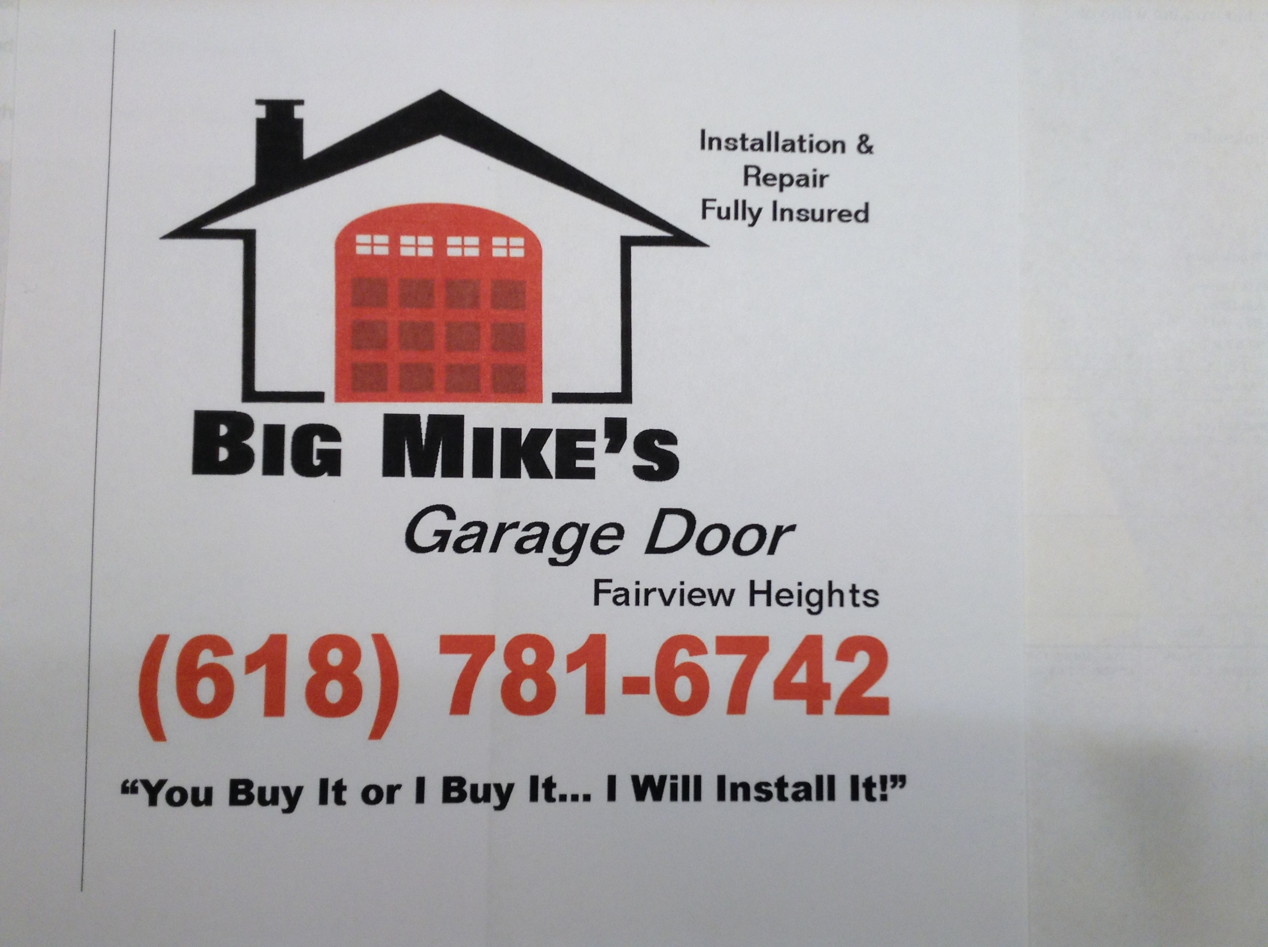 Big Mike's Garage Doors logo