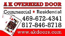 A K Overhead Doors logo