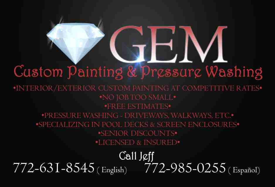 Logo for GEM Custom Painting & Pressure Washing Inc