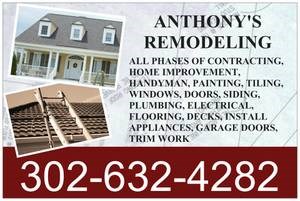 Logo for Anthony's remodeling contractor