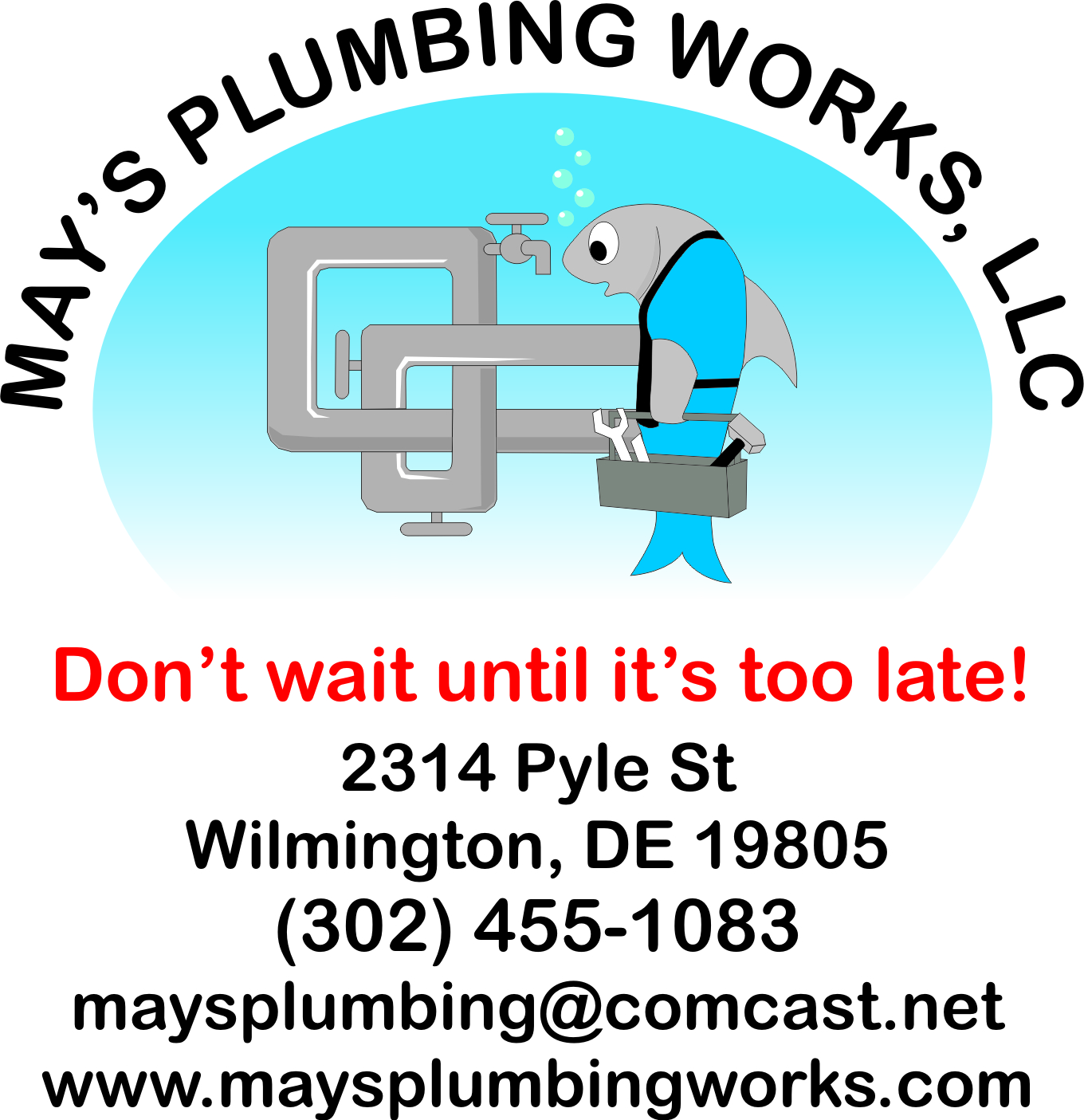 Logo for May's Plumbing Works LLC