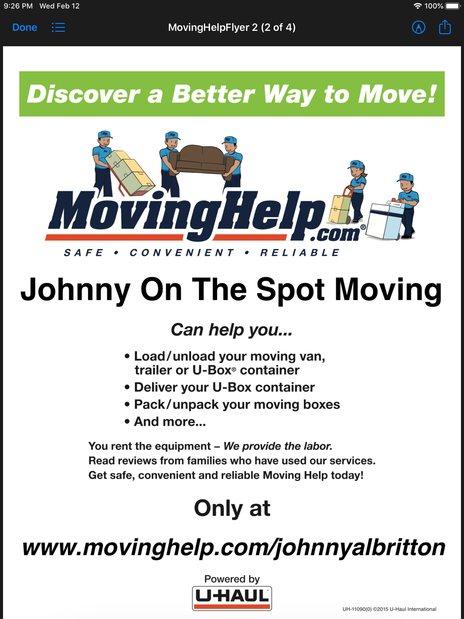 Johnny On The Spot Moving logo