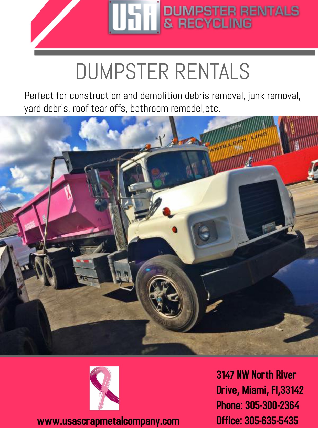 Logo for USA dumpster rentals llc