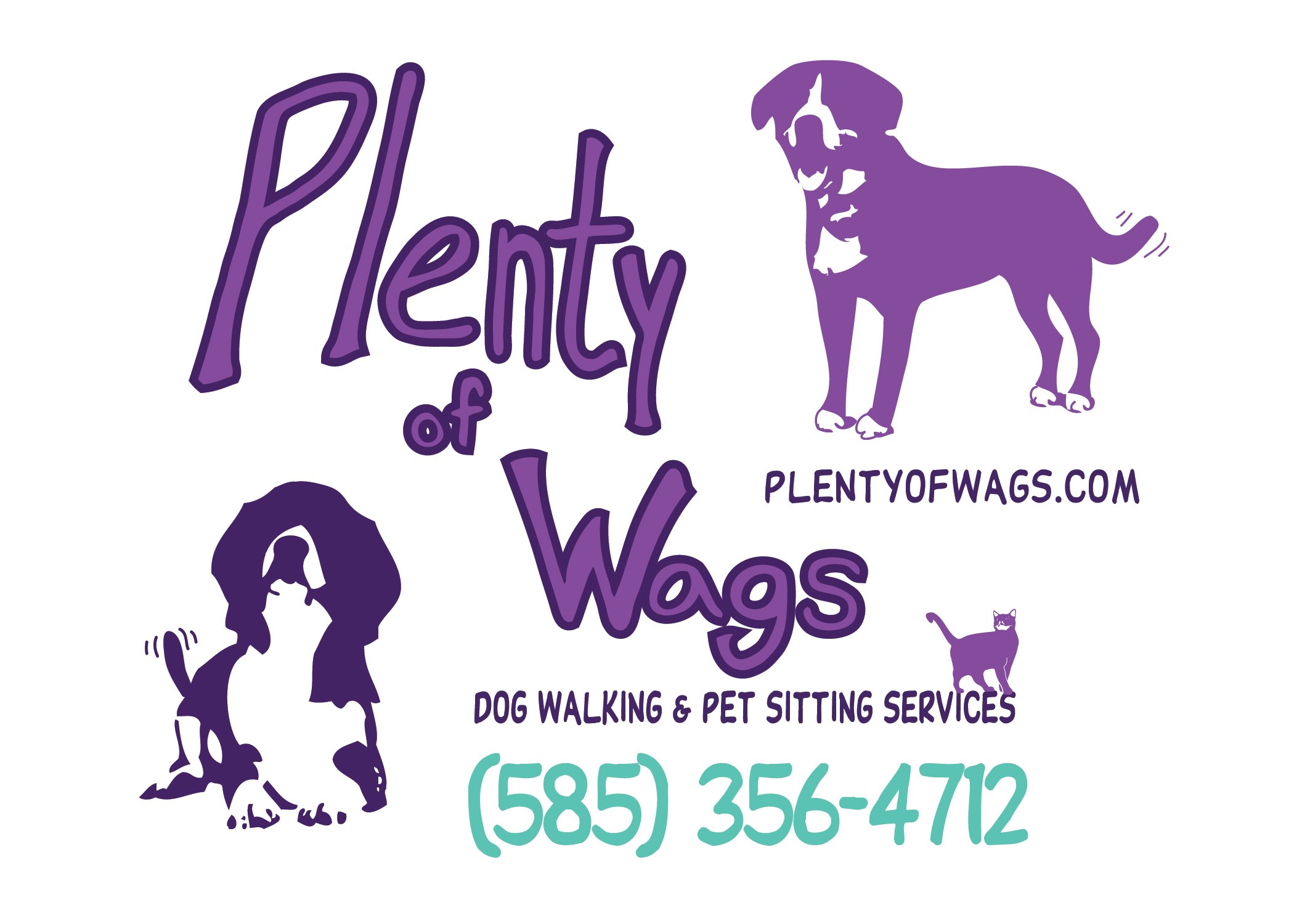 Logo for Plenty of Wags Dog Walking and Pet Sitting Service
