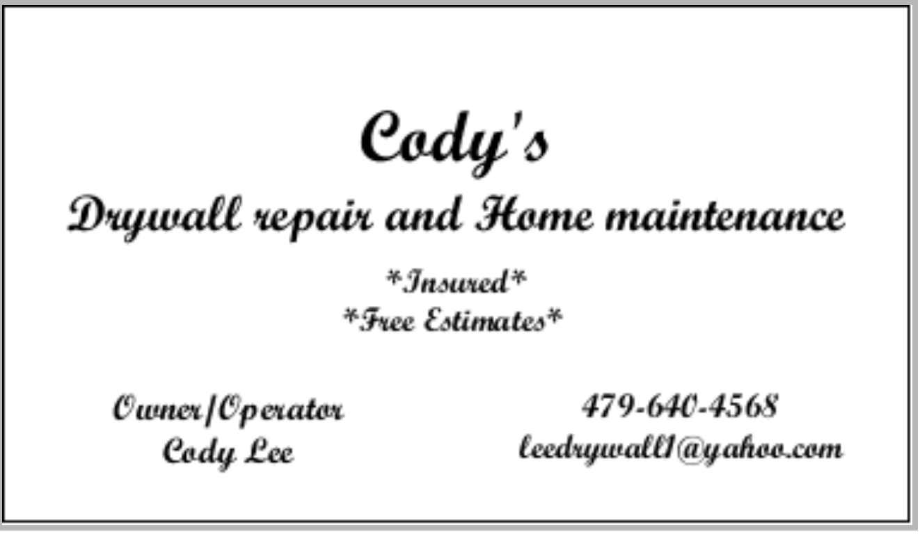 Avatar for Cody's Drywall Repair & Home Maintenance