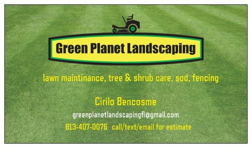 Green planet landscaping logo