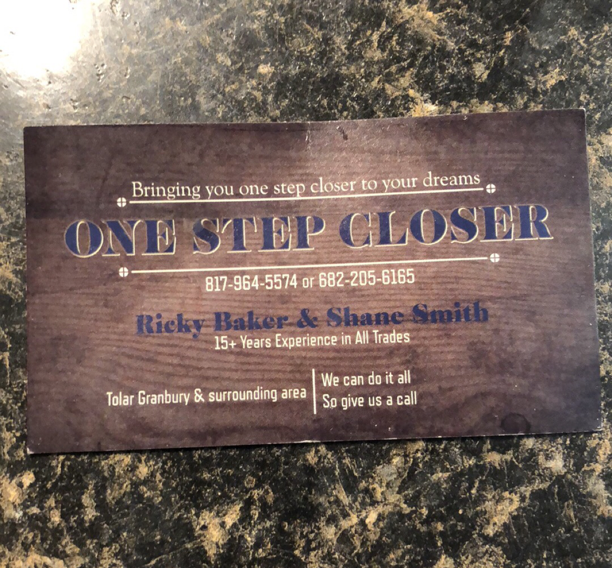 Logo for One Step Closer Remodeling/Painting