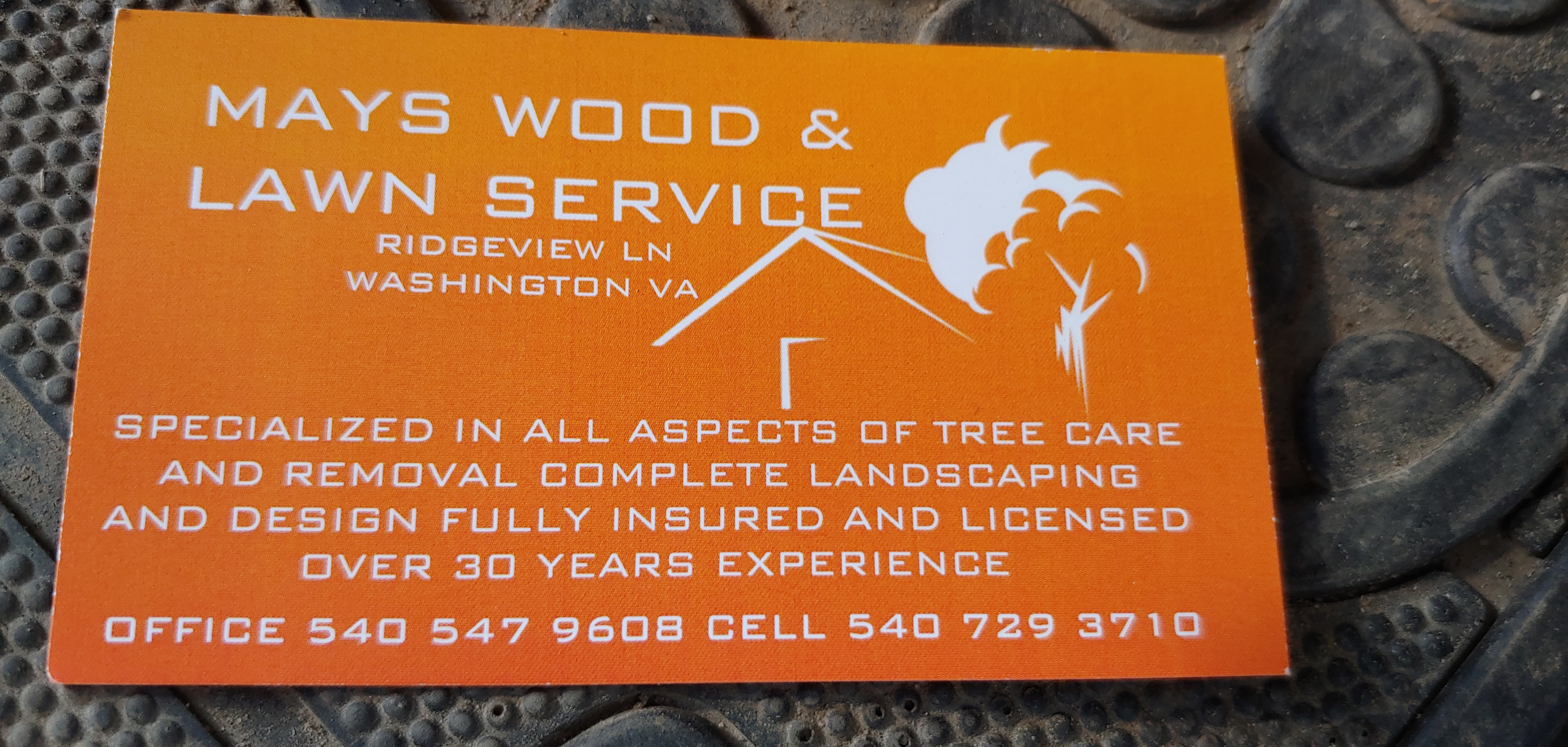 Mays wood and lawn service logo
